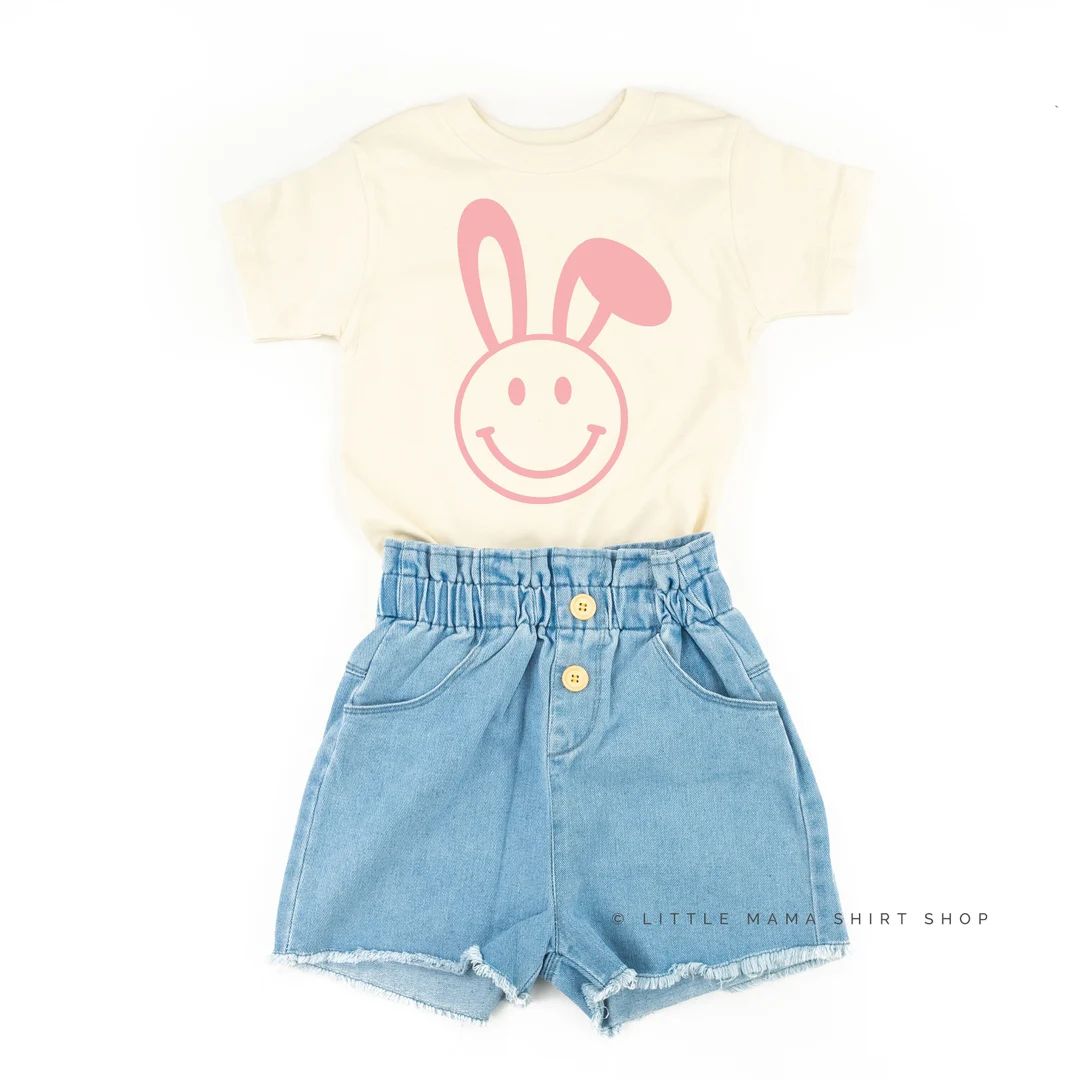 Smiley Bunny Short Sleeve Child Shirt Kid Easter Shirt Easter Tee Easter Bunny Shirt Easter Graph... | Etsy (US)