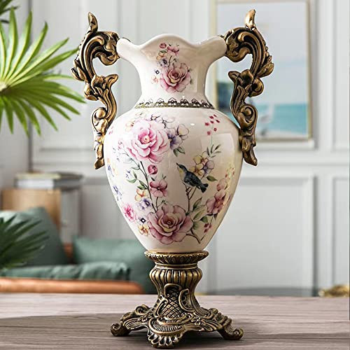 Magcolor Tall Table Modern Vase,Large Ceramic Flower Vases for Shelf Home Decor,Creative Classic Pink Vase 16.5 inch,Sophisticated Vessel for Decorative Branches and Dried Flower. | Amazon (US)