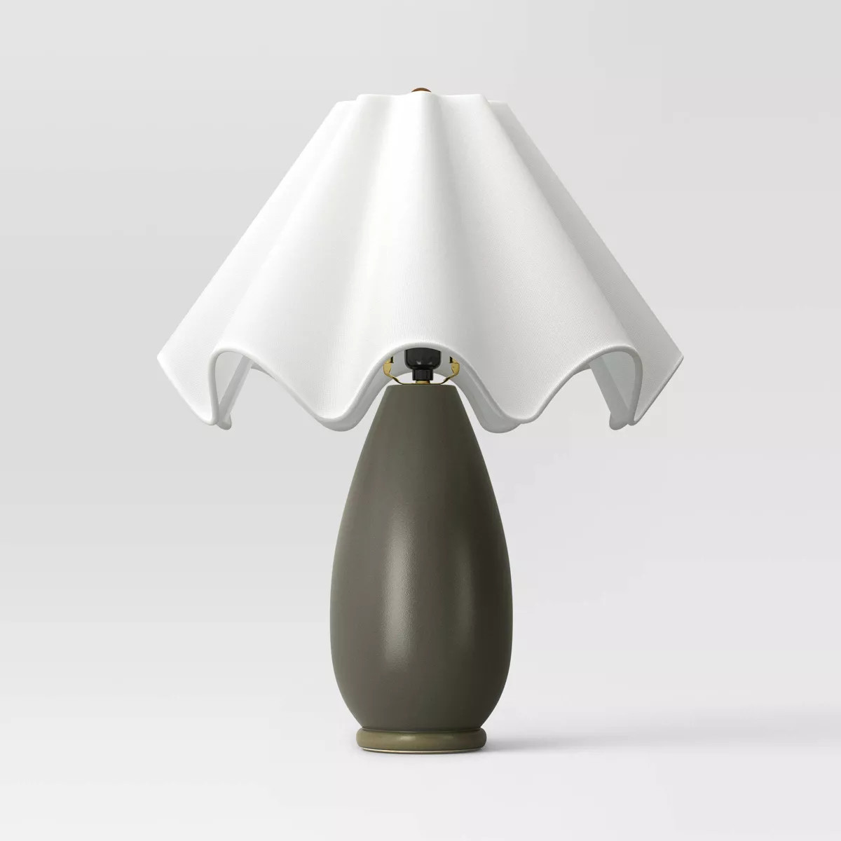 Wavy Shade Collection with Ceramic Base Table Lamp Green - Threshold™ | Target