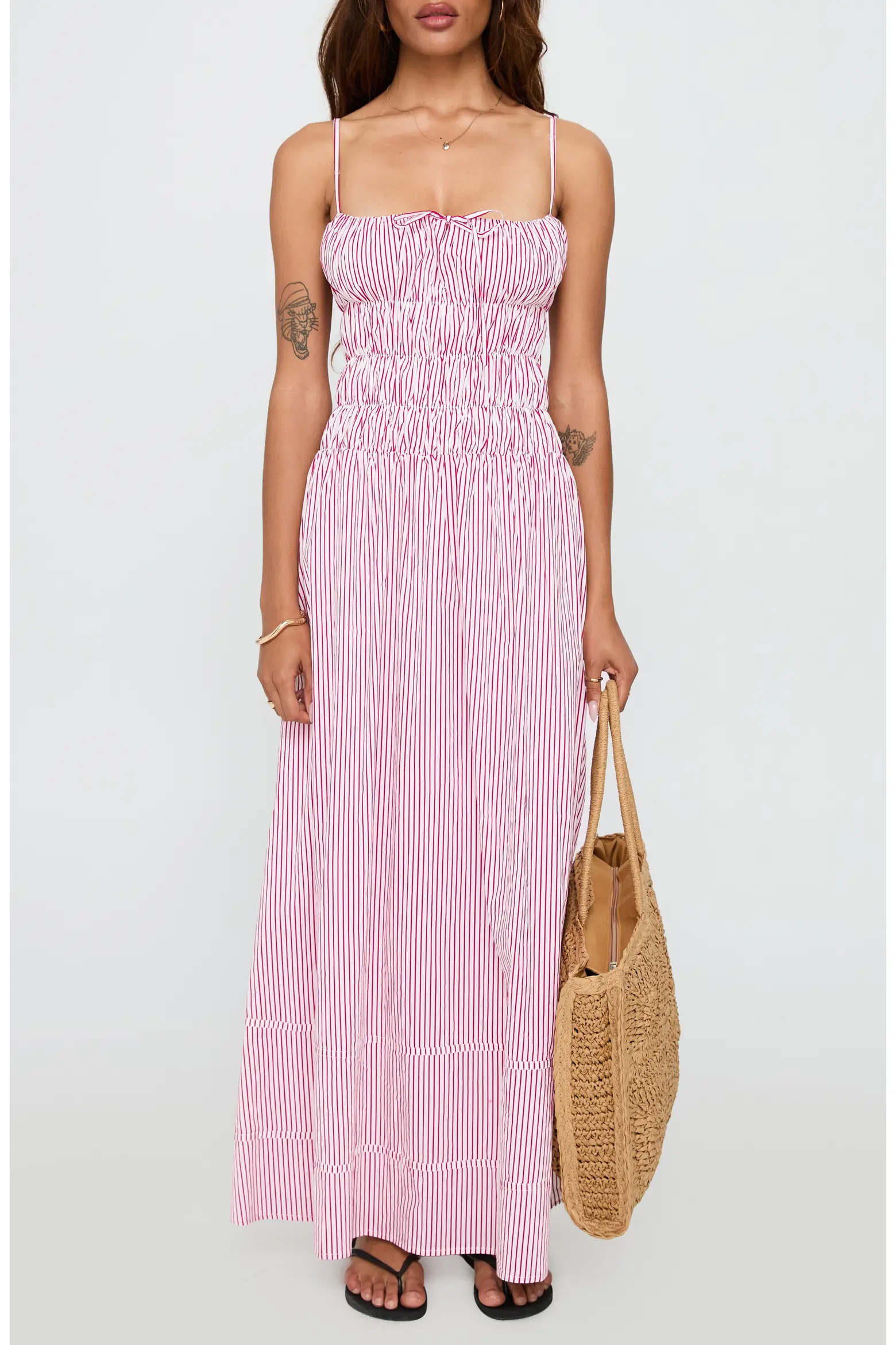Princess Polly Loralei Stripe Shirred Sleeveless Maxi Dress (Women) | Nordstrom | Nordstrom