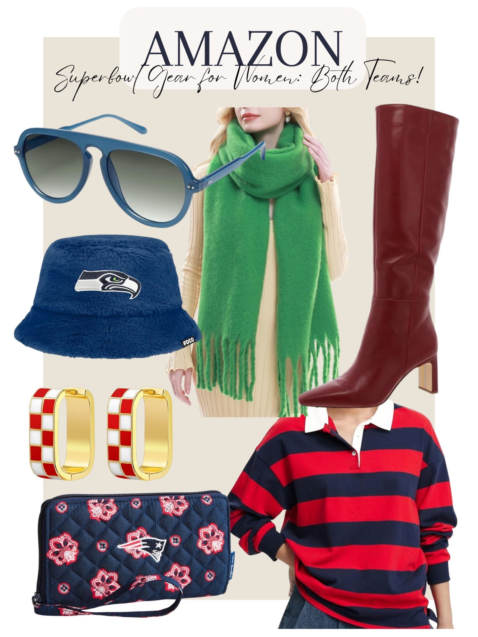 Super Bowl 2026 fashion for both teams! #seahawks #patriots #superbowloutfits #outfits 

#LTKootd