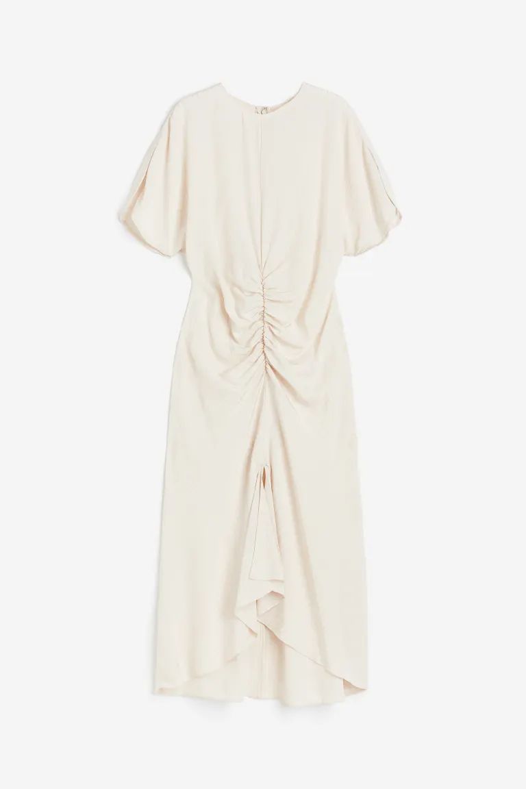 Slit-sleeved dress - Cream - Ladies | H&M GB | H&M (UK, MY, IN, SG, PH, TW, HK)