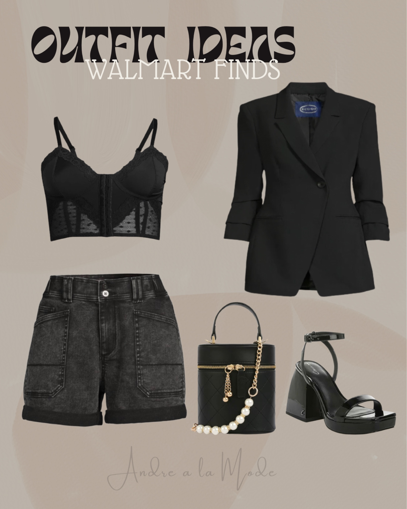 outfit ideas | a classic relaxed blazer, will always do the trick. Paired with a lace top, chunky heel, and denim shorts broadens this look from a casual coffee look to a fun night out style. (I’d size up in the shorts for a more relaxed/baggy fit)

#LTKstyletip