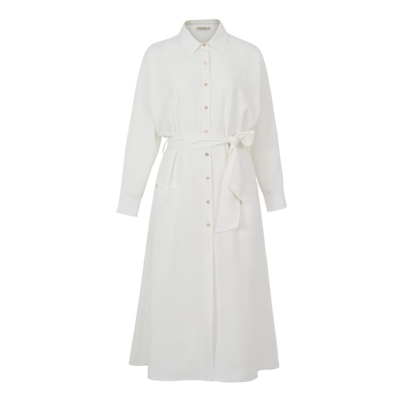 Midi Shirt Dress - Ecru | Wolf and Badger (Global excl. US)