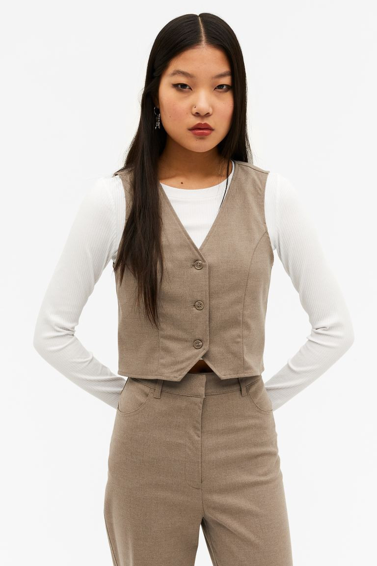 Cropped single-breasted waistcoat | H&M (UK, MY, IN, SG, PH, TW, HK)