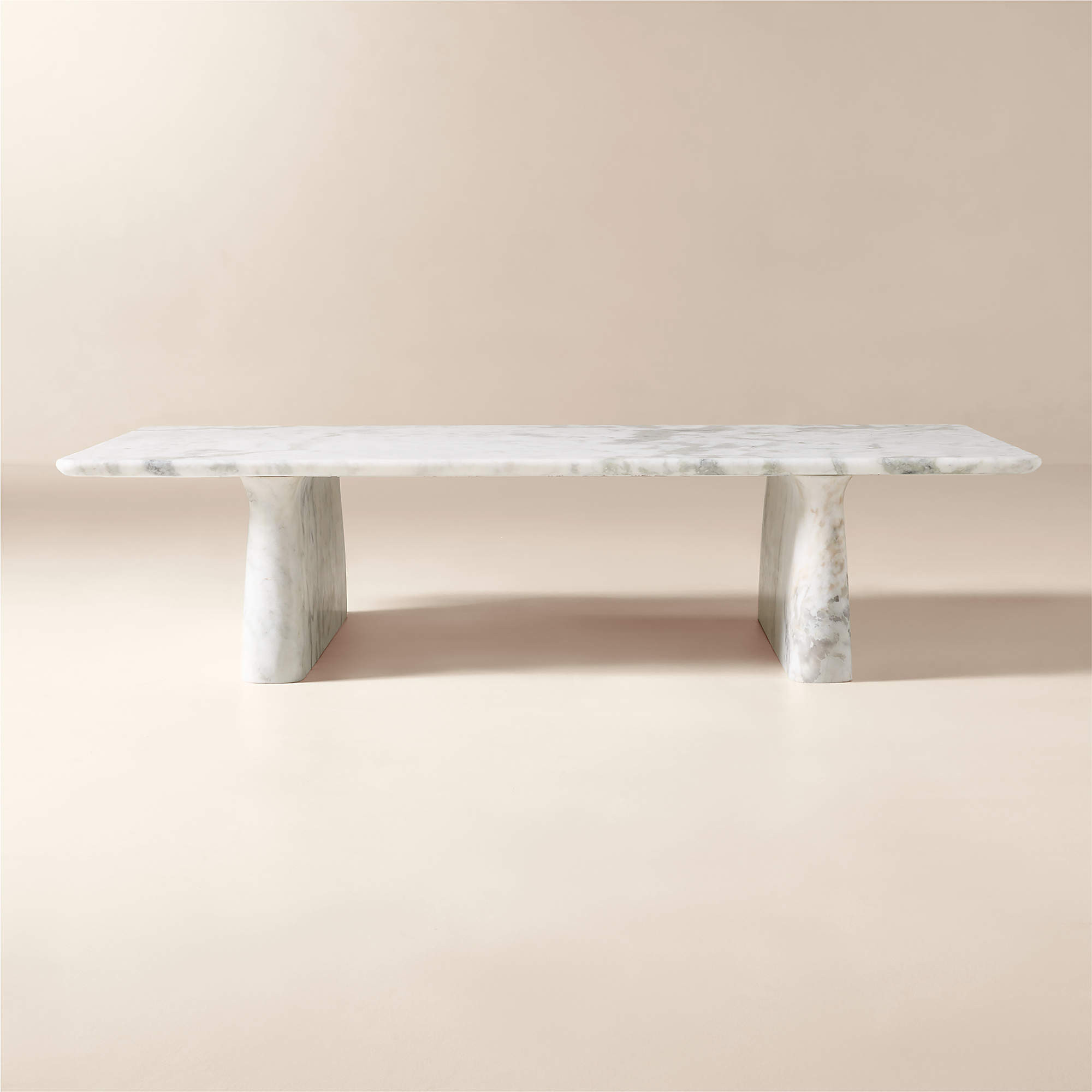 Almera 66" Rectangular White Marble Coffee Table | CB2 | CB2