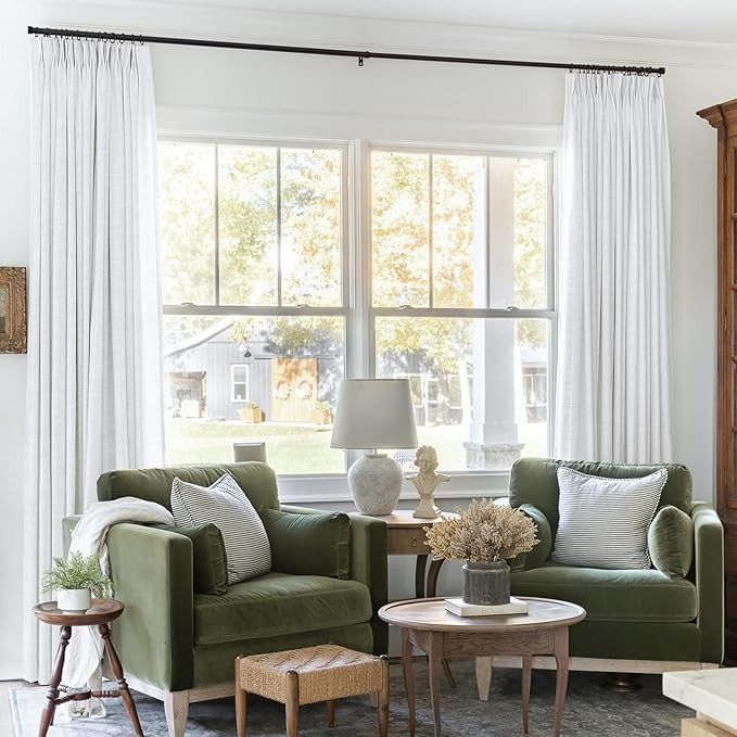 TWOPAGES 26 W x 84 L inch Pinch Pleat Unlined Darkening Drape Faux Linen Curtain Drapery Panel fo... | Amazon (US)