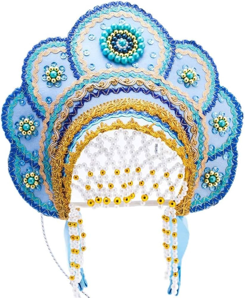 Best Avantage Elena Kokoshnik Headdress (light blue & golden) | Amazon (US)