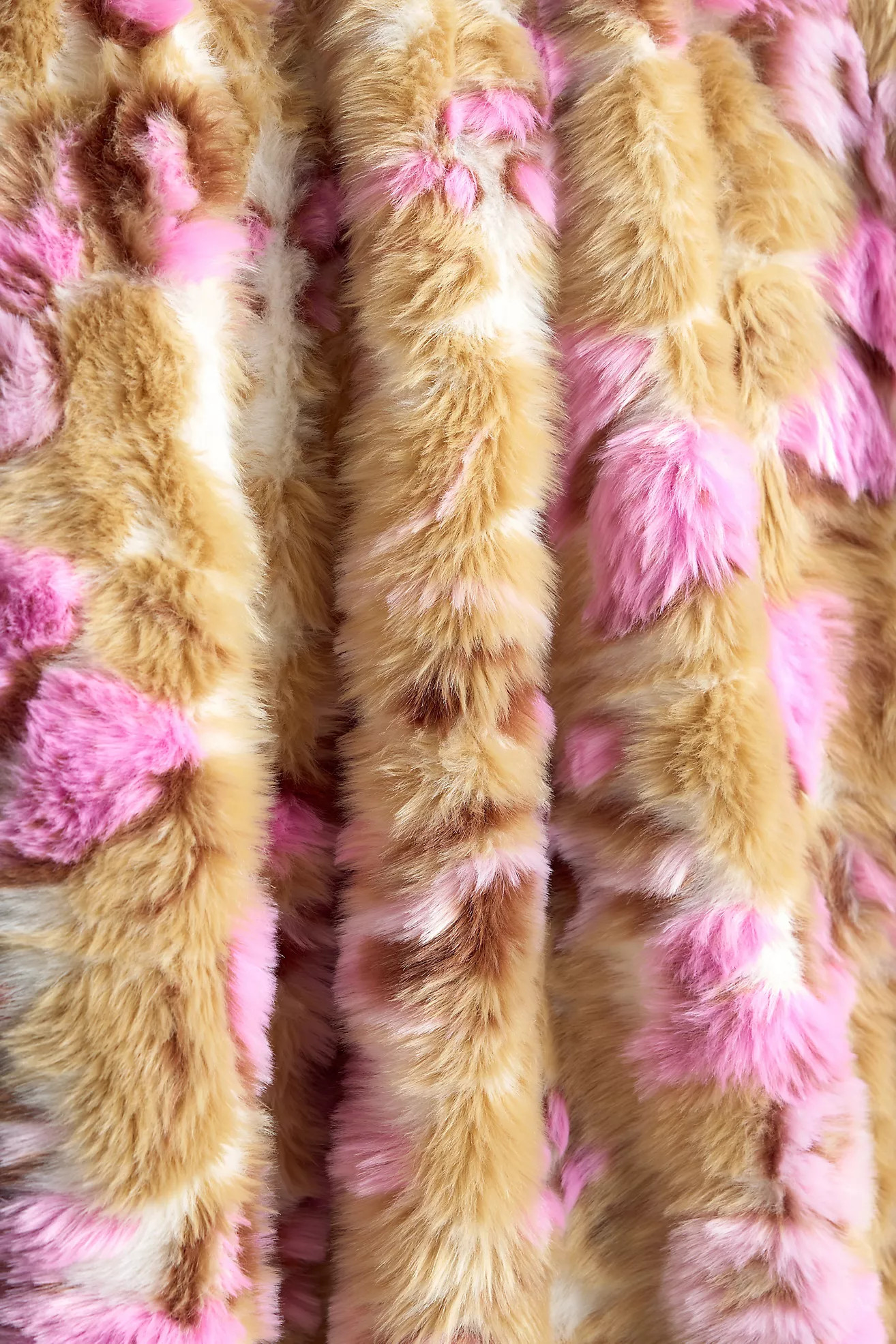 Cordelia Jacquard Floral Faux Fur Throw Blanket | Anthropologie (US)