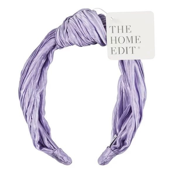 The Home Edit Knotted Pleated Satin Headband, Purple | Walmart (US)