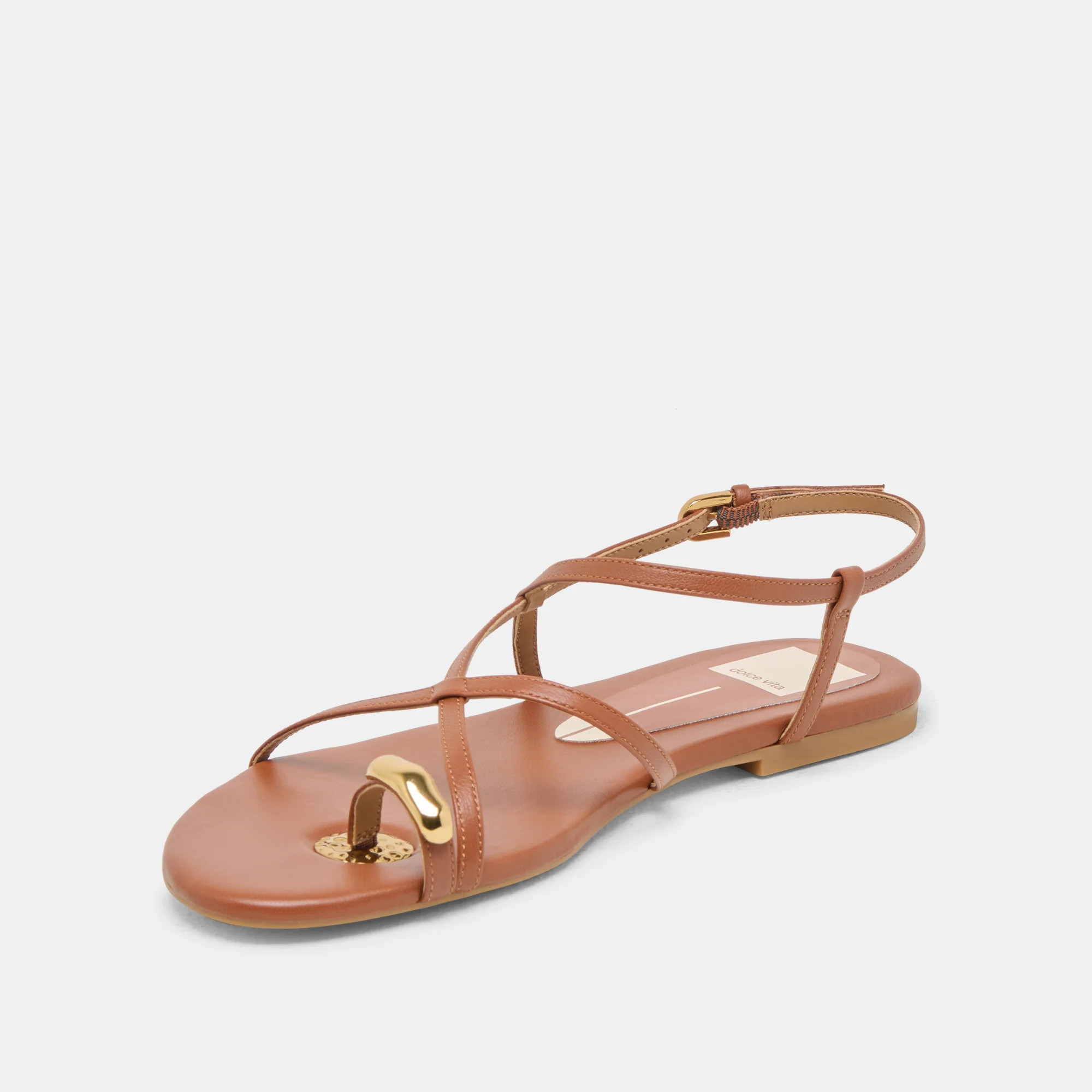 KESHA SANDALS COGNAC LEATHER | DolceVita.com