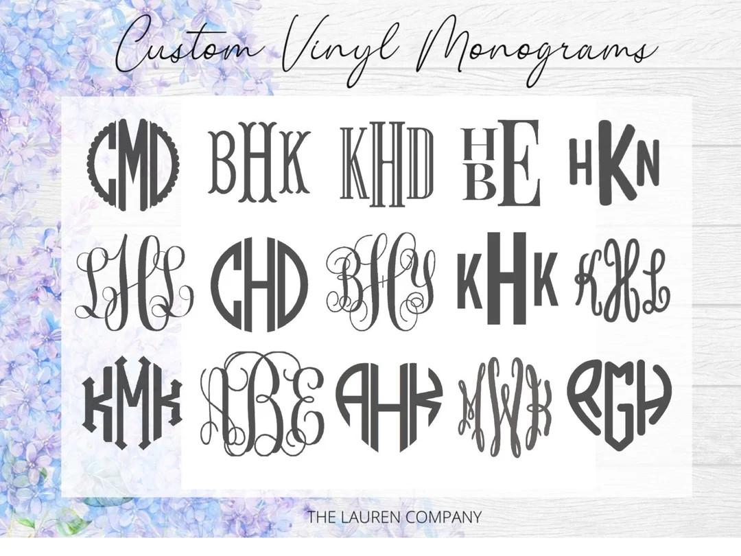 Vinyl Monogram Decal Sticker FREE SHIPPING! | Car Monogram | Yeti Decal | Cell Phone Monogram | L... | Etsy (US)