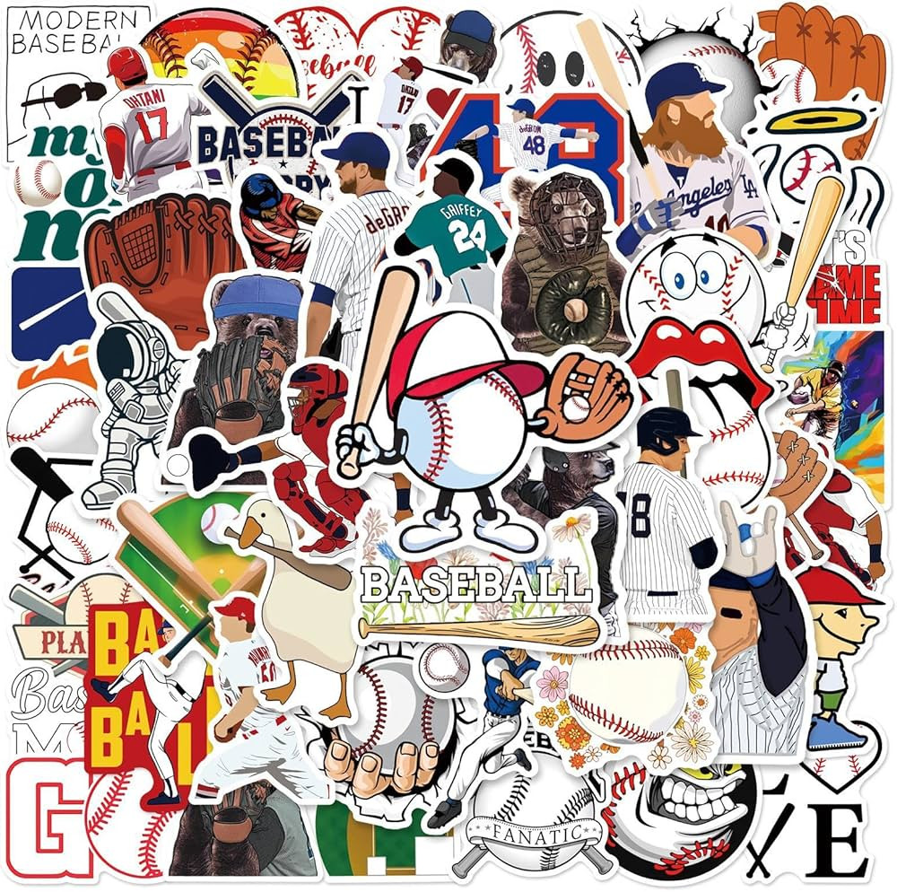 50Pcs Baseball Sport Stickers for Traverl Case, Cool Baseball Vinyl Graffiti Decal for Teen Adult... | Amazon (US)