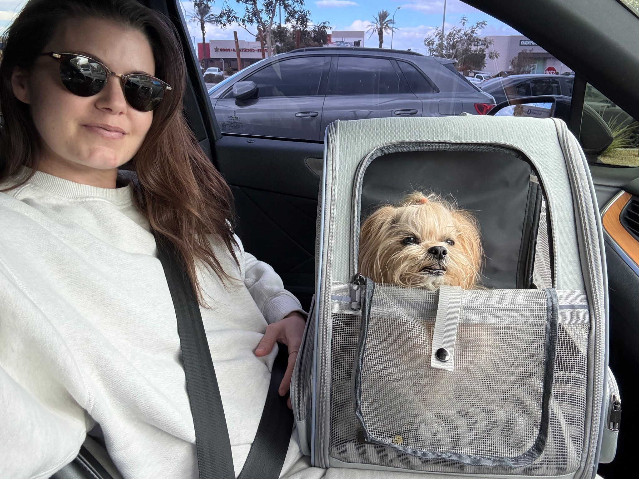 She loves the new dog carrier 

#LTKPets #LTKFindsUnder50