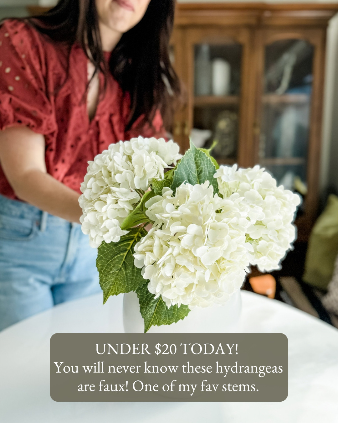 Under $20 today for Amazon Big Deal Days! You will never know these hydrangeas are faux. They are one of my favorite stems, full and realistic with natural-looking leaves. Drop a few in a white vase for an arrangement that lasts all year.
#amazonbigdealdays #bigdealdays #primebigdealdays #amazondeals #fauxflowers #fauxhydrangeas #whitehydrangeas #artificialflowers #fauxstems #floralarrangement #tablecenterpiece #homedecor #neutraldecor #amazonhome #salealert #founditonamazon 

 #LTKSaleAlert
