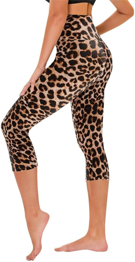 TNNZEET Capri Leggings for Women - Tummy Control High Waisted Soft Yoga Pants for Gym Workout | Amazon (US)