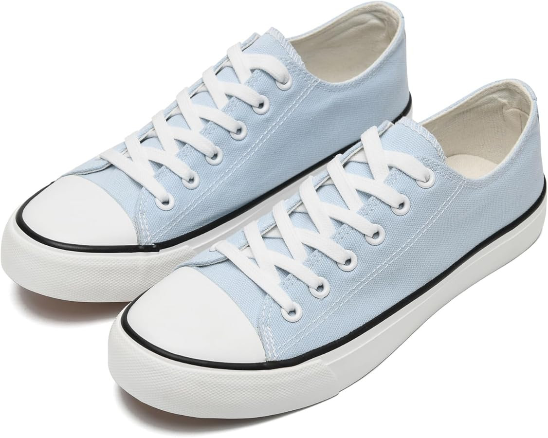 rosyclo Canvas Shoes for Women and Men, Low Top Canvas Sneakers Fashion Lace Up Comfortable Women... | Amazon (US)