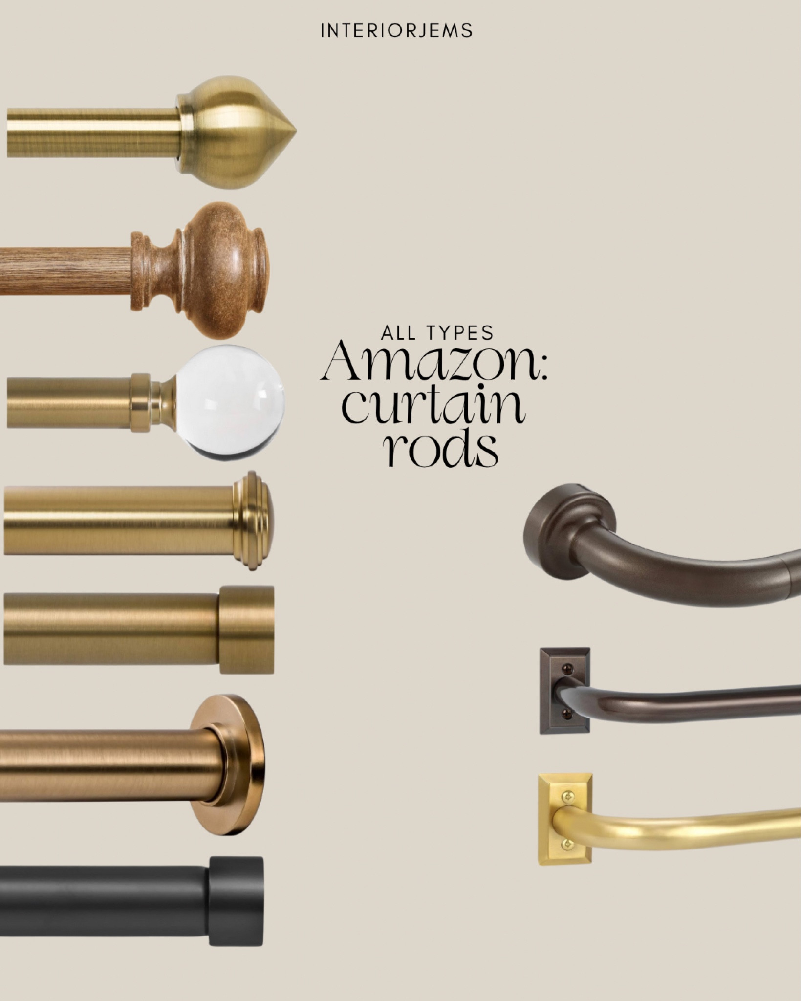 Amazon curtain, rods, Amazon, brass curtain, rods, French style curtain rods, I have the one on the right on top and most of my bedrooms and I love it. It’s very sturdy. 

#LTKHome #LTKStyleTip #LTKSaleAlert