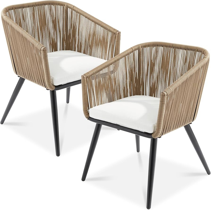 Best Choice Products Set of 2 Patio Dining Chairs, Outdoor Seating for Backyard, Poolside, Balcon... | Amazon (US)