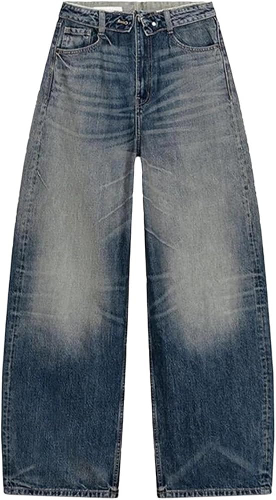 Women's Mid-Rise Straight Fit Jeans Stretch Slim Straight Denim Trousers | Amazon (US)