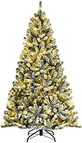 Amazon.com: Best Choice Products 6ft Premium Snow Flocked Artificial Holiday Christmas Pine Tree ... | Amazon (US)
