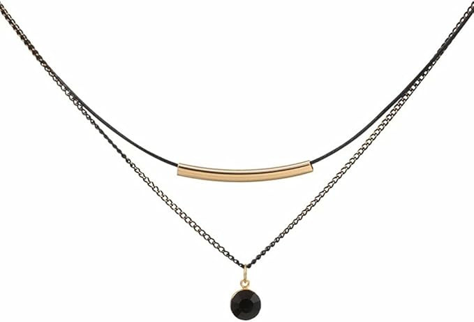 Fashion Black Choker Necklace,2-Layers Black Chain Necklace for Women Girls | Amazon (US)
