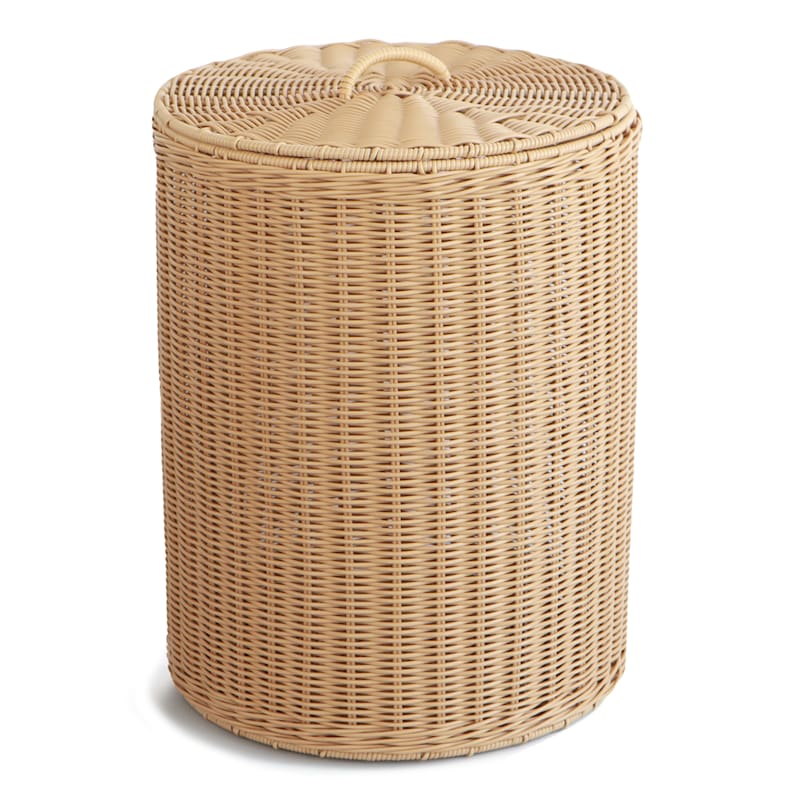 Round Resin Hamper with Removable Lid, Medium | At Home