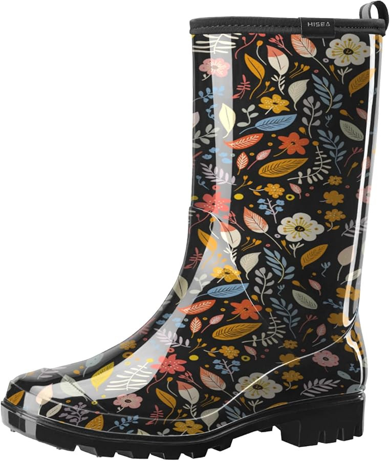 Amazon.com | HISEA Women's Rain Boots Waterproof Mid Calf Garden Boots for Women | Rain Footwear | Amazon (US)