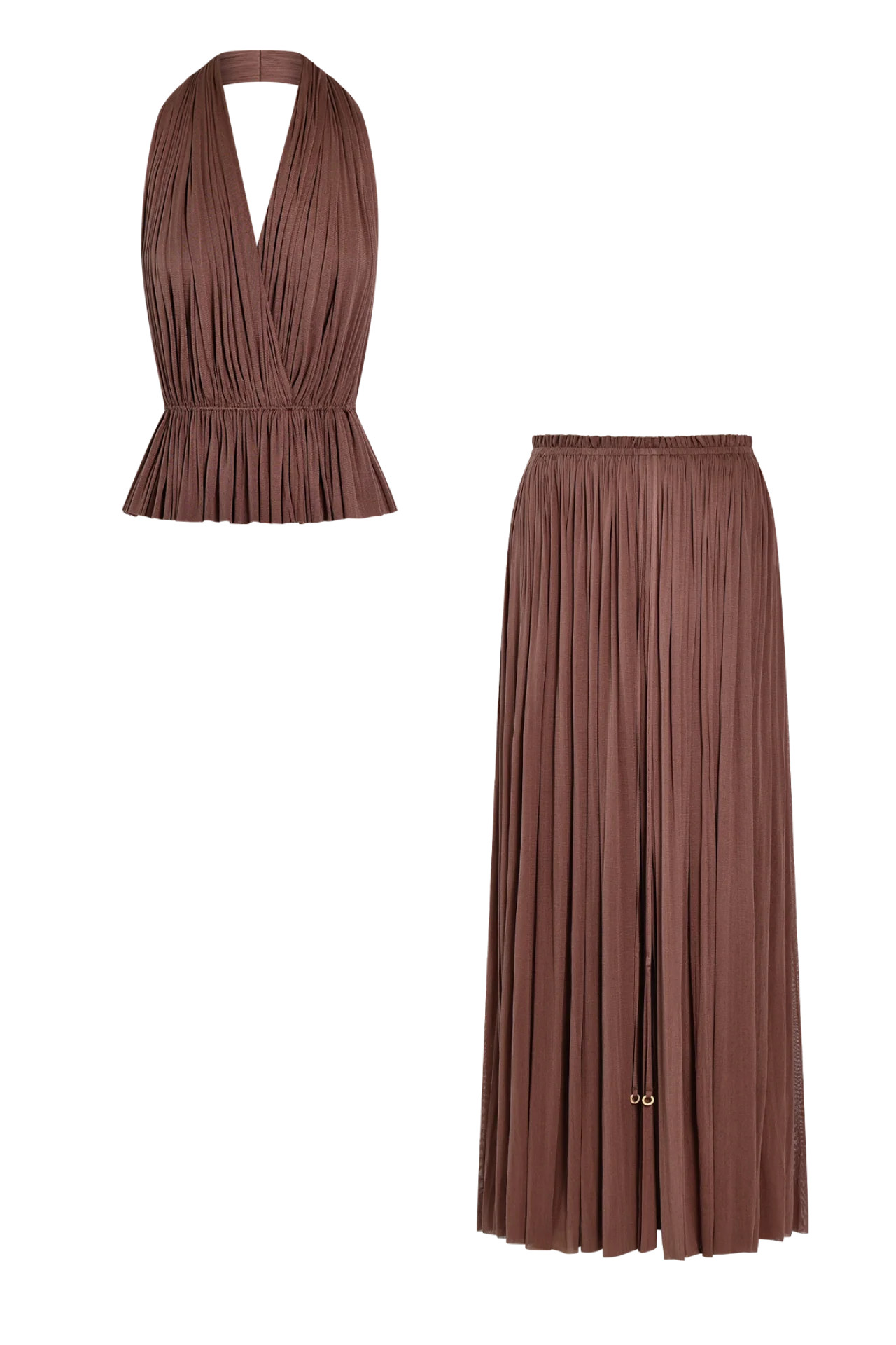Brown Silk Tulle Set | HANNE BLOCH
