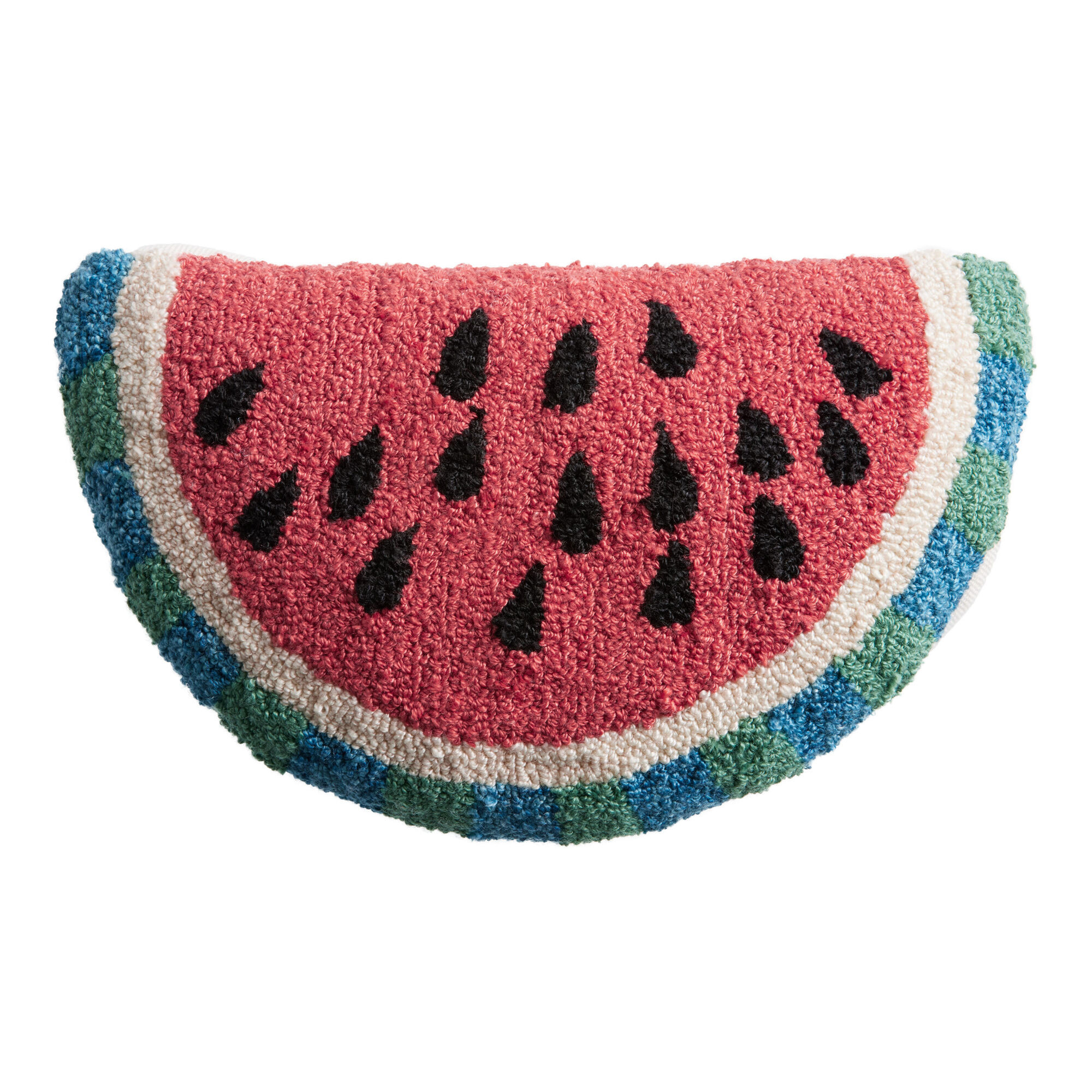 Coral Watermelon Shaped Indoor Outdoor Throw Pillow | World Market