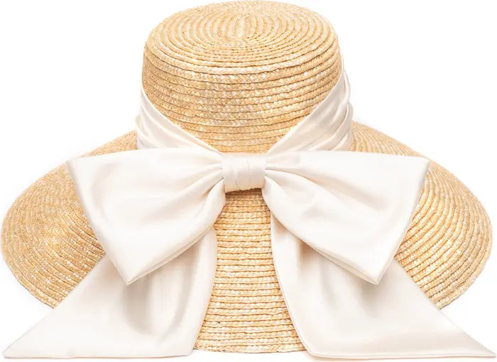 Mirabel Bow Straw Sun Hat | Nordstrom