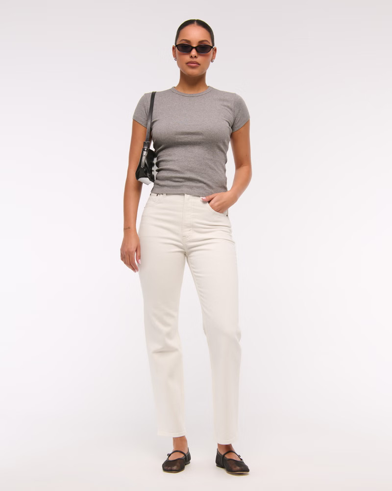 Women's Ultra High Rise Ankle Straight Jean | Women's New Arrivals | Abercrombie.com | Abercrombie & Fitch (US)