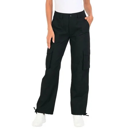 HDE Women's High Waisted Baggy Y2K Cargo Pants with Pockets Black XXL | Walmart (US)