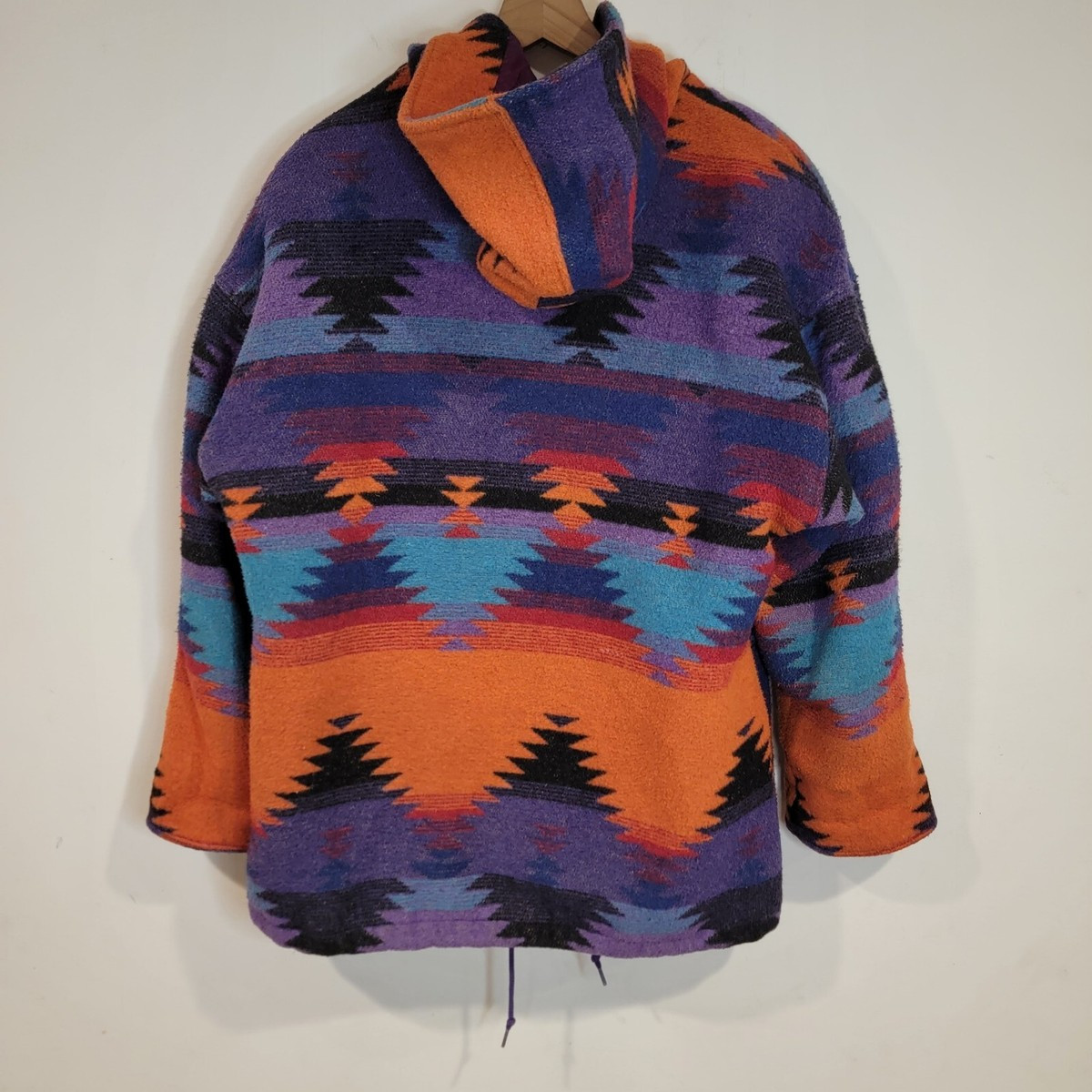 Vintage Hunt Club Aztec Print Wool Blend Hooded Jacket Button Up Womens 12/14   | eBay | eBay US