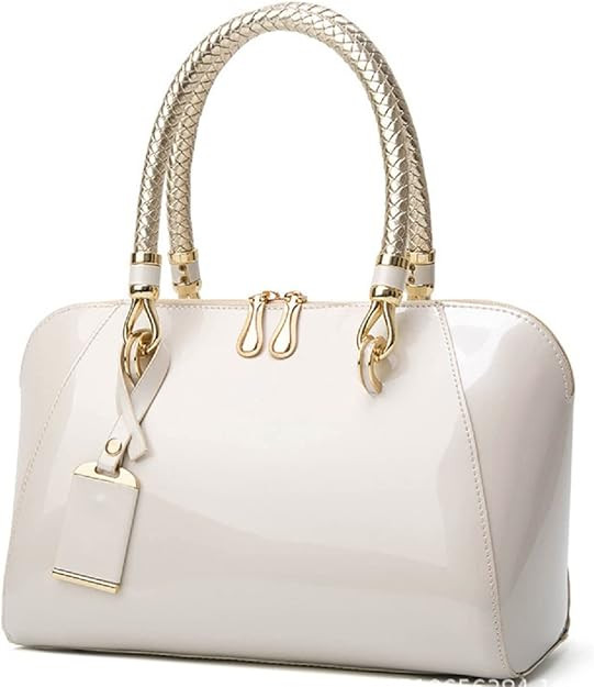 Shiny Patent Women Faux Leather Handbags Crossbody Bag Top Handle Purse Satchel Bag Shoulder Bag | Amazon (US)