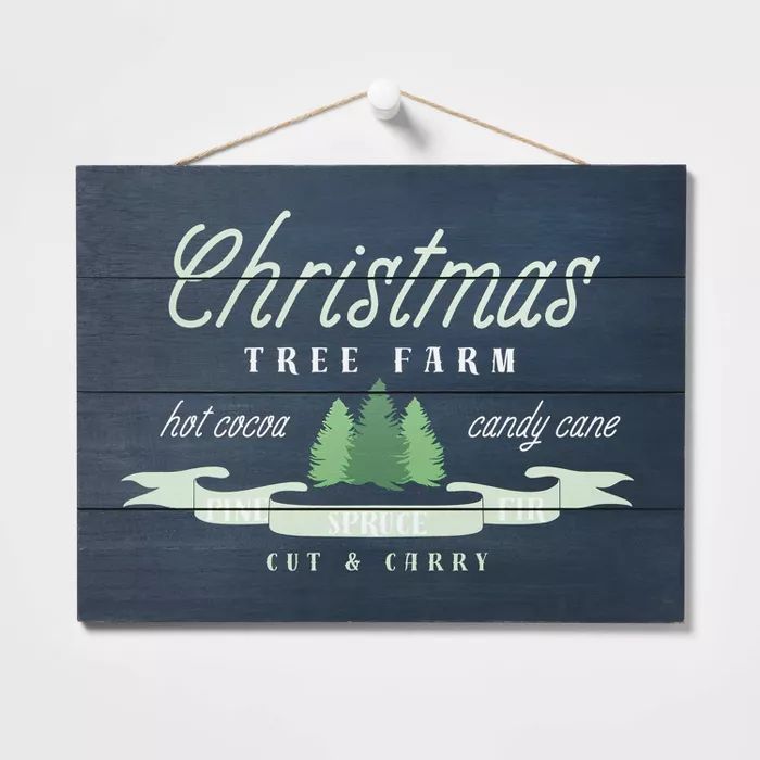 Christmas Tree Farm Hanging Sign Black/Green - Wondershop&#8482; | Target