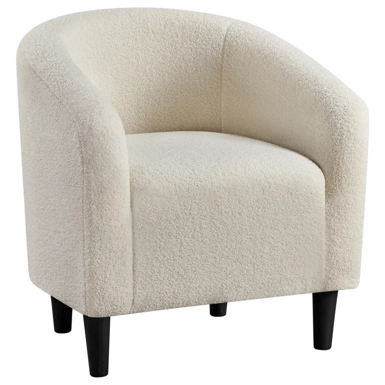 Renwick Upholstered Barrel Accent Chair, Ivory | Walmart (US)