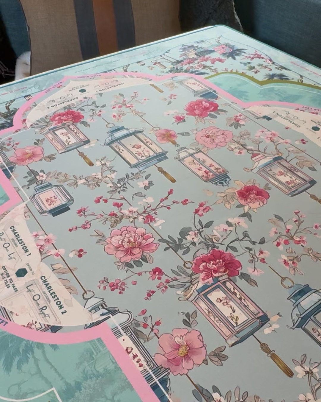 Radiance is such a beautiful water colored mahjong mat!  The details are so good, it is a must have if you like light and feminine colors. I like styling with the Dandy tiles, but it can go with so many!   Come see it in person @ Mahjong Republic 
#mahjong
#mahjongtiles
#mahjongmat 

#LTKSeasonal #LTKHome #LTKootd