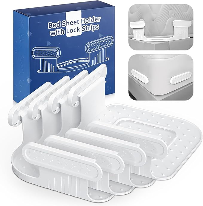 Bed Lock Sheet Holders Fit All Sheet Size, New Upgrade Sheet Straps Keep Sheets Firm & Tight, Bed... | Amazon (US)