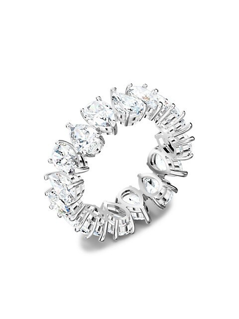 Vittore Swarovski Crystal Pear-Cut Rhodium-Plated Ring | Saks Fifth Avenue