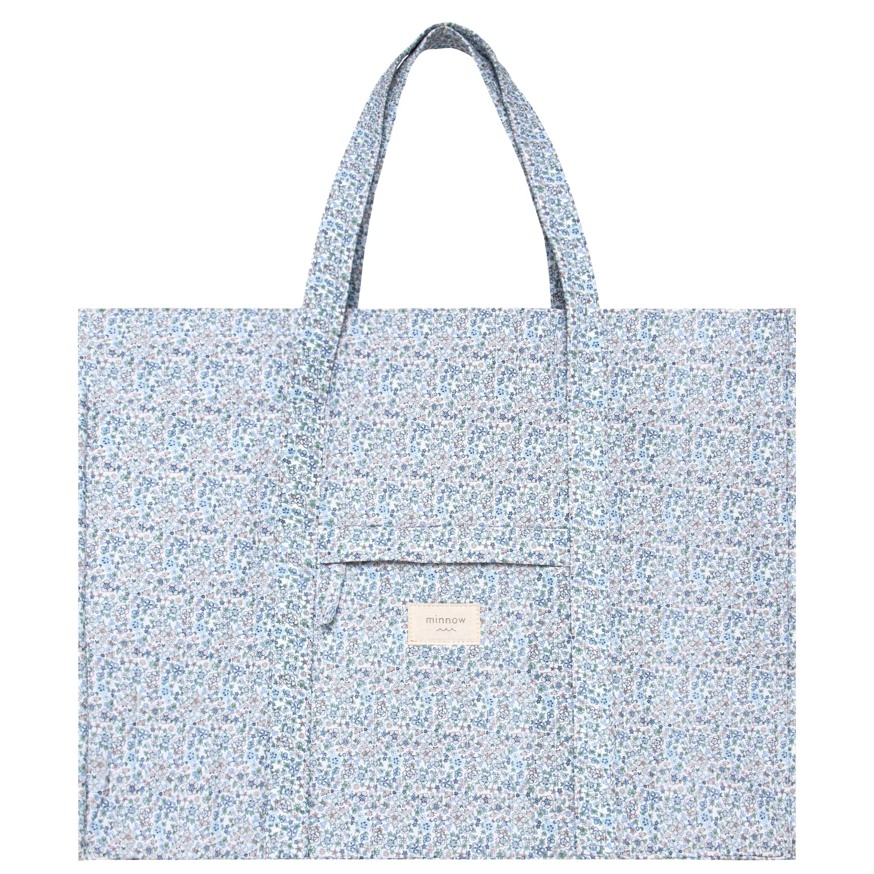 slate floral overnighter tote | Minnow