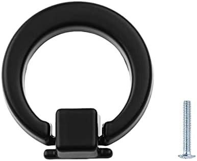Ring Pull Handle Knobs Matte Black Round Cabinet Knob, 10 Pack Single Hole Zinc Alloy Cabinet Har... | Amazon (US)