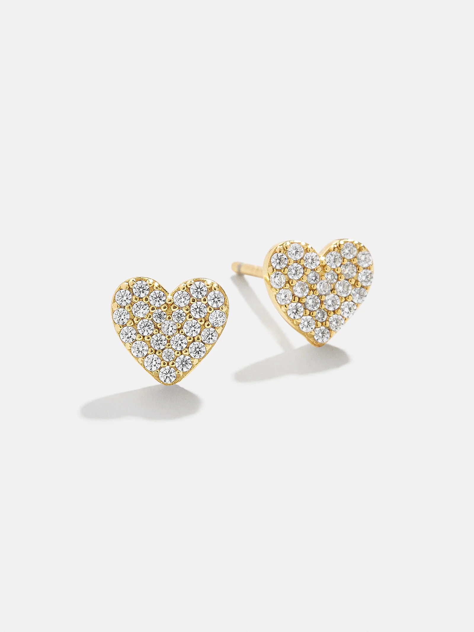 Whole Lotta Heart 18K Gold Kids' Earrings - Pavé Heart | BaubleBar