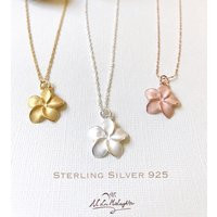 Sale Sterling Silver Plumeria Necklace, Plumeria Hawaiian Jewelry, Flower Necklace, Bridesmaid Gift, | Etsy (US)