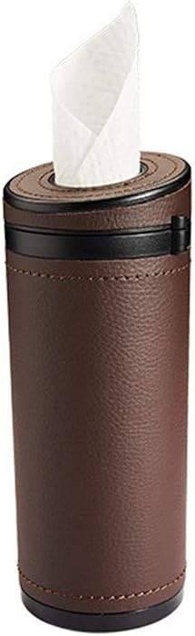 Car Tissue Tube, Cylinder Tissue Box Diameter 2.75'' PU Leather Round Tissues Container for Car C... | Amazon (US)
