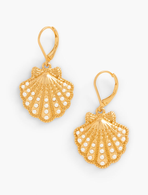 Embellished Shell Drop Earrings | Talbots