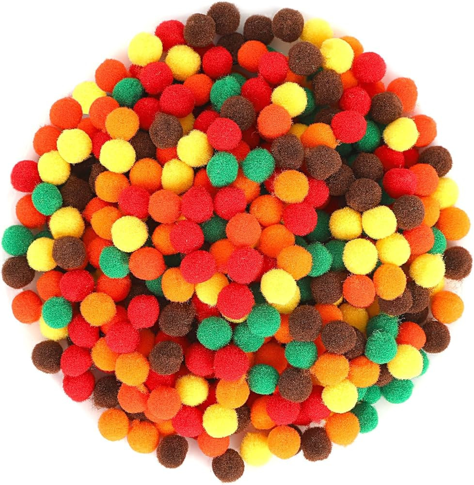 SEPGLITTER Fall Pom Poms Balls, 1000 Pieces Orange Brown Pom Poms for Crafts Making DIY Autumn Th... | Amazon (US)