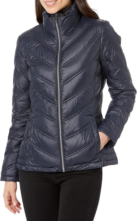 Calvin Klein Women's Lightweight Chevron Quilted Packable Down Jacket | Amazon (US)