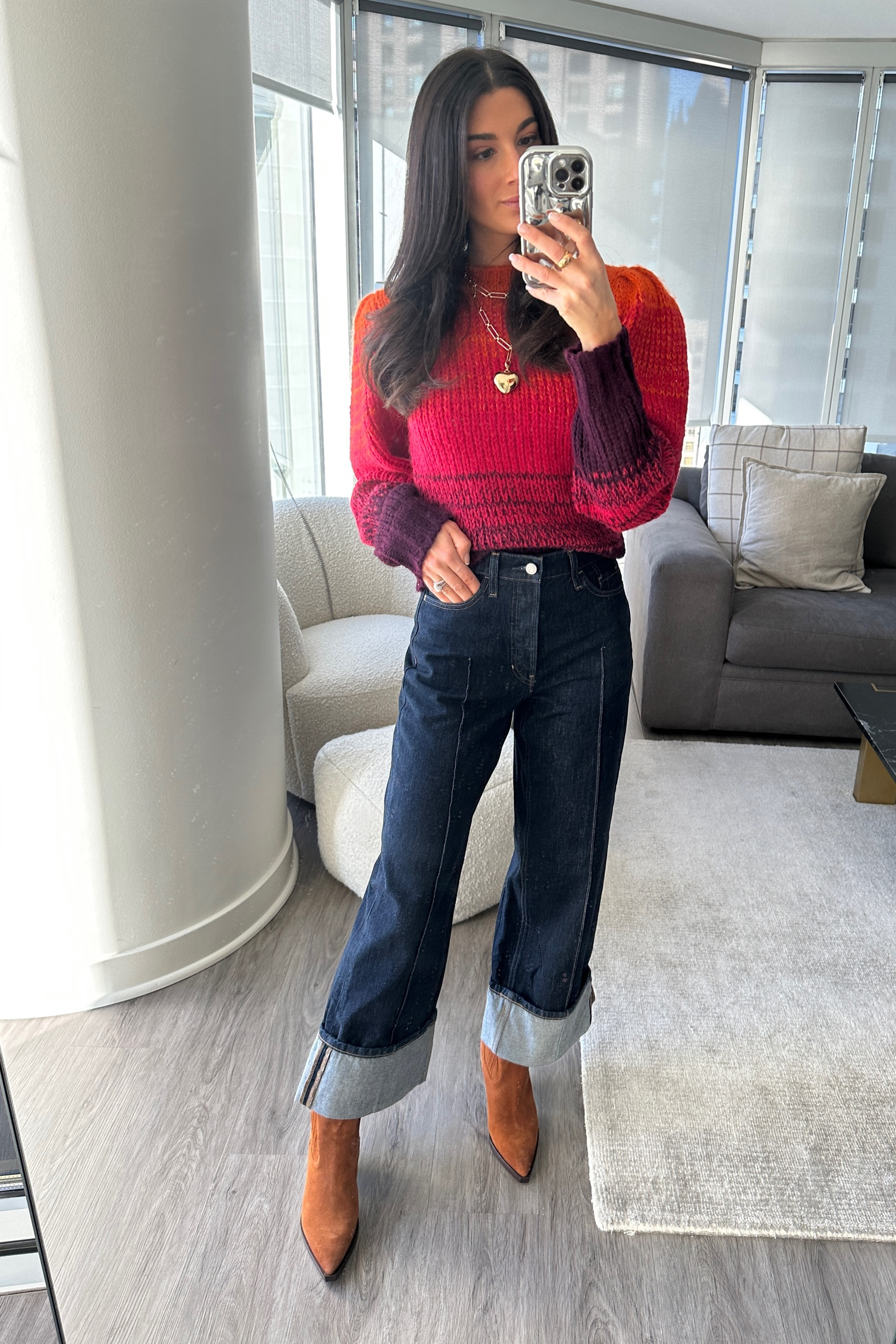 Work outfit
Fall outfit
Jeans
Red sweater 

#LTKstyletip #LTKSeasonal #LTKworkwear