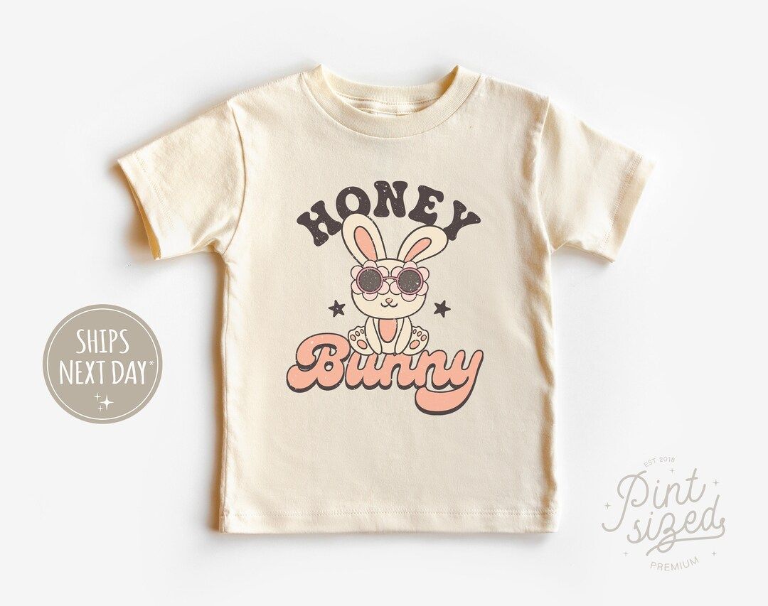Honey Bunny Toddler Shirt Retro Easter Kids Shirt Girls Natural Tee - Etsy | Etsy (US)